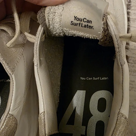 P448 Thea Leather Suede Platform Sneakers Size 38 You can Surf Later Skater - Picture 10 of 10